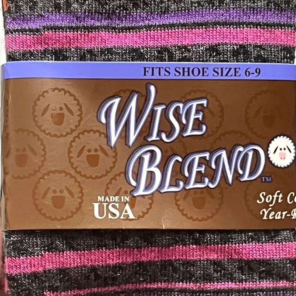 Wise Blend Women’s‎ Striped Socks, Size M, NWT